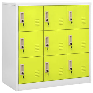 Lockerkast 90X45X92,5 Cm Staal Lichtgrijs En Groen