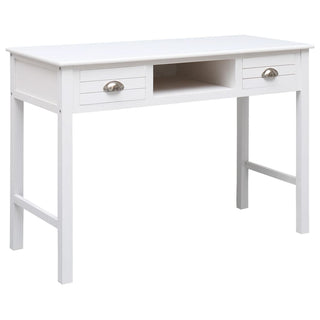 Bureau 108X45X76 Cm Massief Paulowniahout Wit