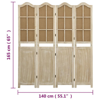 Kamerscherm Met 4 Panelen Stof Bruin