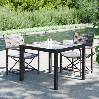 Tuintafel Gehard Glas En Poly Rattan