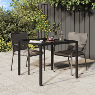 Tuintafel Gehard Glas En Poly Rattan