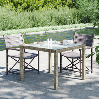 Tuintafel Gehard Glas En Poly Rattan