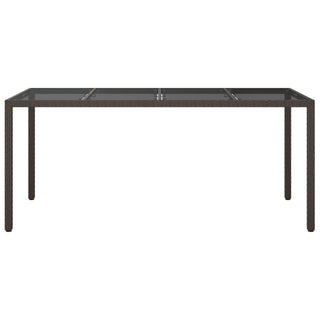 Tuintafel 190X90X75 Cm Gehard Glas En Poly Rattan