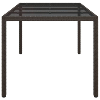 Tuintafel 190X90X75 Cm Gehard Glas En Poly Rattan