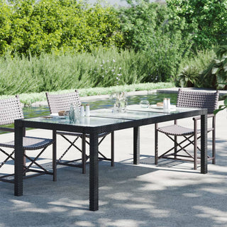 Tuintafel 190X90X75 Cm Gehard Glas En Poly Rattan