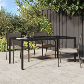 Tuintafel 190X90X75 Cm Gehard Glas En Poly Rattan