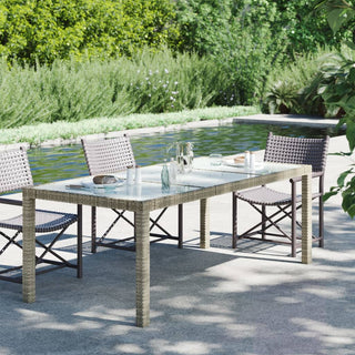 Tuintafel 190X90X75 Cm Gehard Glas En Poly Rattan