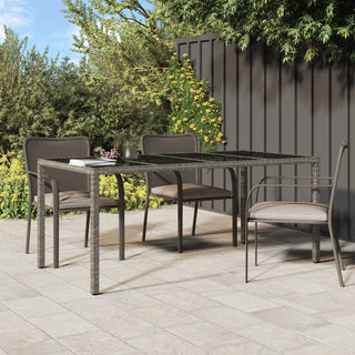 Tuintafel 190X90X75 Cm Gehard Glas En Poly Rattan