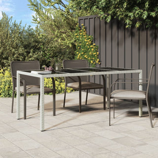 Tuintafel 190X90X75 Cm Gehard Glas En Poly Rattan