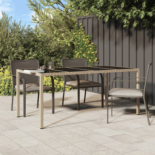 Tuintafel 190X90X75 Cm Gehard Glas En Poly Rattan