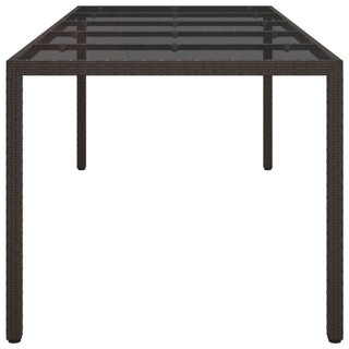 Tuintafel 250X100X75 Cm Gehard Glas En Poly Rattan