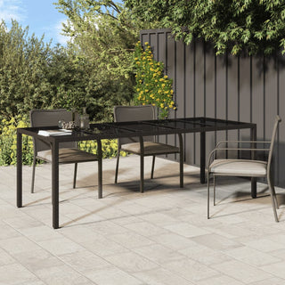 Tuintafel 250X100X75 Cm Gehard Glas En Poly Rattan