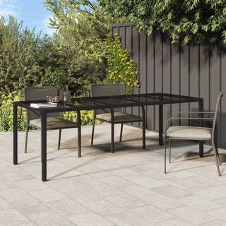 Tuintafel 250X100X75 Cm Gehard Glas En Poly Rattan