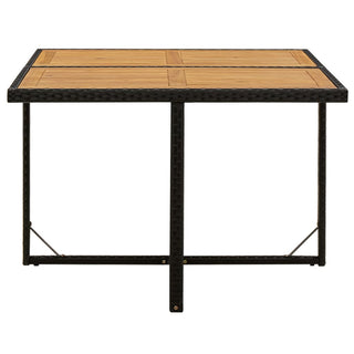 Tuintafel 109X107X74 Cm Poly Rattan En Massief Acaciahout