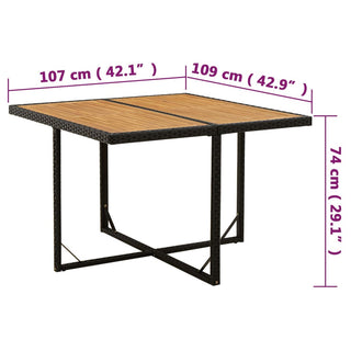 Tuintafel 109X107X74 Cm Poly Rattan En Massief Acaciahout