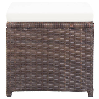 Tuinkrukken 4 St Met Kussens Poly Rattan Bruin