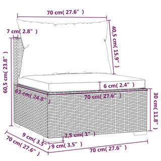 Tuinmiddenbank Met Kussens Poly Rattan