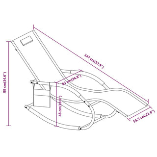 Ligbed Schommelend Staal En Textileen