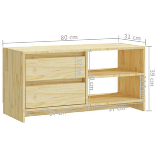 Tv-Meubel 80X31X39 Cm Massief Grenenhout