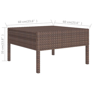 5-Delige Loungeset Met Kussens Poly Rattan Bruin