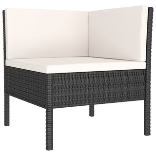 6-Delige Loungeset Met Kussens Poly Rattan Zwart