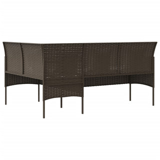 Loungeset Met Kussens L-Vormig Poly Rattan