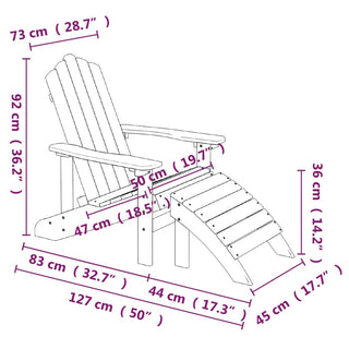 Tuinstoel Adirondack Met Voetenbank Hdpe