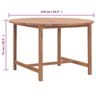 Tuintafel Ø110X75 Cm Massief Teakhout