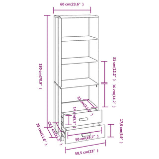 Hoge Kast Hamar 60X35X80 Cm Massief Grenenhout