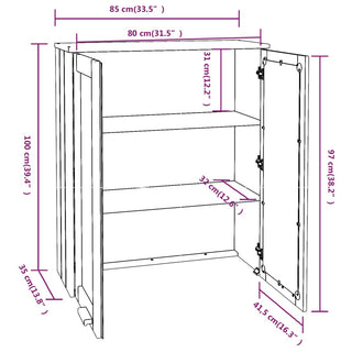 Opzetkast Hamar 85X35X00 Cm Massief Grenenhout