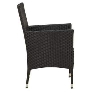 Tuinset Met Kussens Poly Rattan Zwart