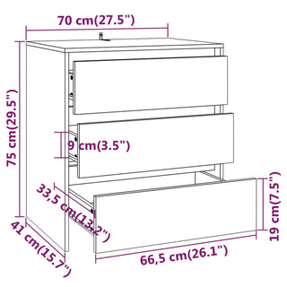 Dressoir 70X4X75 Cm Spaanplaat