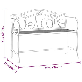 Tuinbank 2-Zits 104 Cm Staal Zwart