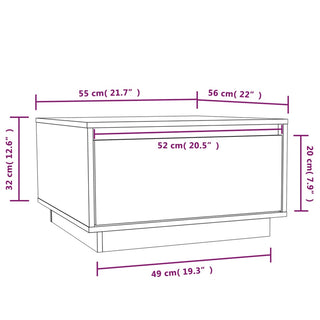 Salontafel 55X56X32 Cm Massief Grenenhout