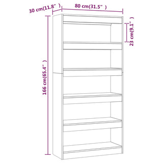 Boekenkast/Kamerscherm 80X30X66 Cm Spaanplaat