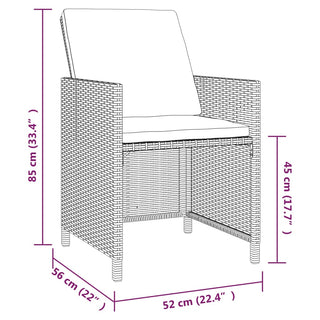 5-Delige Tuinset Met Kussens Poly Rattan Zwart