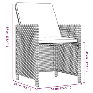 9-Delige Tuinset Met Kussens Poly Rattan Beige En Bruin