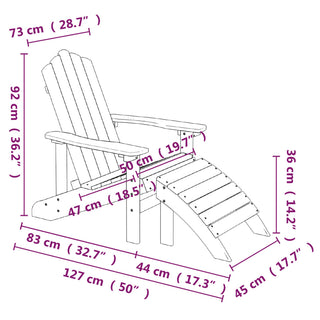 Tuinstoelen 2 St Adirondack Met Voetensteunen Hdpe