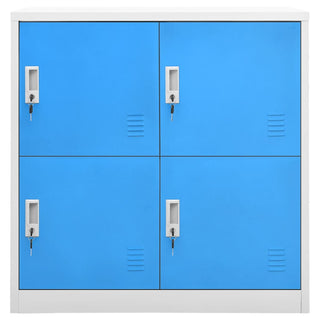 Lockerkasten 90X45X9,5 Cm Staal Lichtgrijs En Blauw