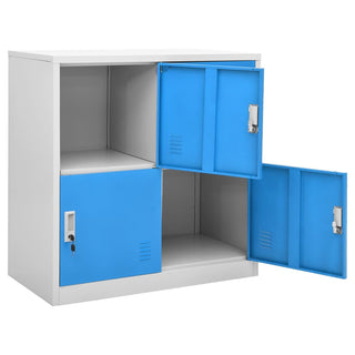 Lockerkasten 90X45X9,5 Cm Staal Lichtgrijs En Blauw