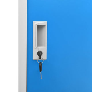 Lockerkasten 90X45X9,5 Cm Staal Lichtgrijs En Blauw