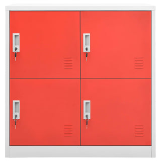 Lockerkasten 90X45X9,5 Cm Staal Lichtgrijs En Rood