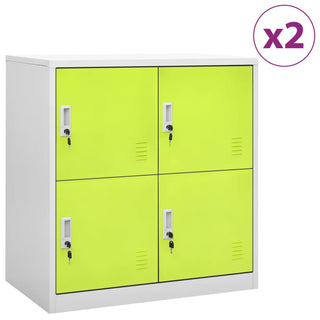 Lockerkasten 90X45X9,5 Cm Staal Lichtgrijs En Groen