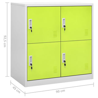 Lockerkasten 90X45X9,5 Cm Staal Lichtgrijs En Groen