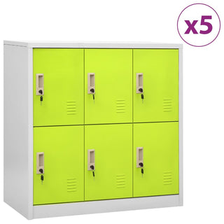 Lockerkasten 90X45X9,5 Cm Staal Lichtgrijs En Groen