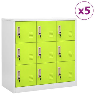 Lockerkasten 90X45X9,5 Cm Staal Lichtgrijs En Groen