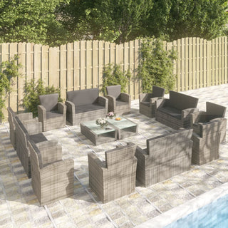 Loungeset Met Kussens Poly Rattan