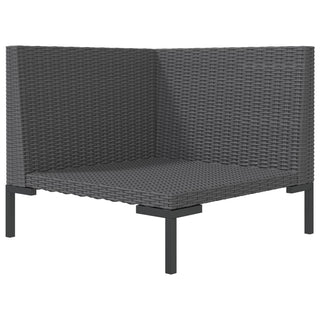 Tuinbank Met Kussens Halfrond Poly Rattan