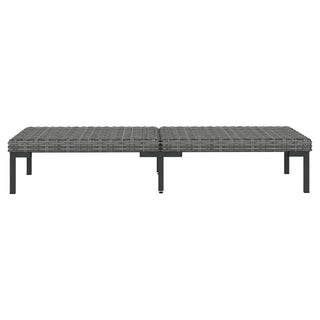 3-Delige Loungeset Halfrond Poly Rattan Donkergrijs