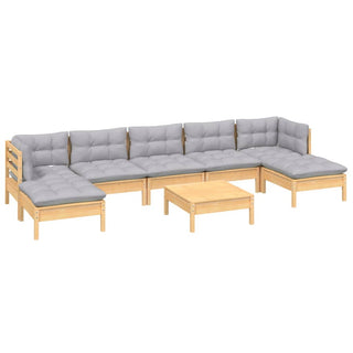 Loungeset Met Grijze Kussens Grenenhout